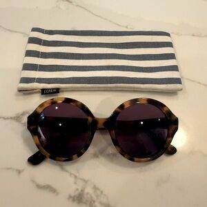 J.Crew Tortoise Shell Sunglasses with Striped Case